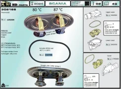 ��������� Scania ������� 80C/87C 1545904 � ���������� HD-Parts 302166 302166 ����