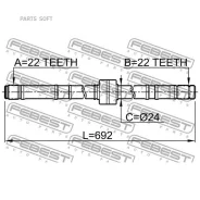 ������� ������ 22X692X22 Febest 0212-P10RH Febest 0212P10RH 0212P10RH ����