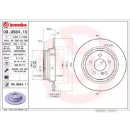 ���� ��������� (�����) Mercedes-Benz E-Class 02-17 Brembo 08.9584.11, ������ 08958411 ����