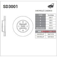 ���� ��������� ��������! Opel Astra/Ascona/Kadett 1.4-1.7D 82 Sangsin Brake SD3001 SD3001 ����