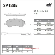������� �������� ��������! Ford Transit 14/Transit/Tourneo Custom 12 SP1885 Sangsin Brake SP1885 SP1885 ����