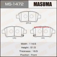 ������� �������� ��������! 116.5x51.5x16.5 Toyota Yaris 1.0i-1.5i/1.4D 99/Celica 1.8i 99 Masuma MS1472 MS1472 ����