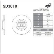 ���� ��������� Chevrolet Spark 05-/Daewoo Matiz 98- �������� SD3010 Sangsin Brake SD3010 SD3010 ����