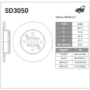 ���� ��������� Renault Logan 04- Sangsin Brake SD3050 SD3050 ����