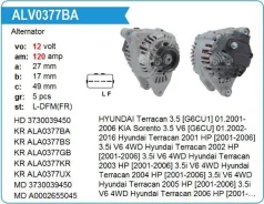 ��������� Terracan 01-06 37300-39450 Krauf ALV0377BA ����