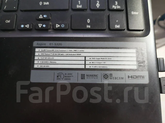Acer Aspire E1-532G. 15.6", 3,5����, ��� 4 ��, ���� 500���, WiFi: 1, Bluetooth: 1 ����