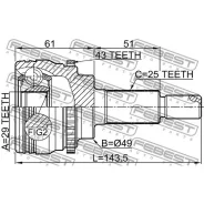 ���� �������� 29X49X25 Febest 0710RS413A43 Febest 0710RS413A43 0710RS413A43 ����