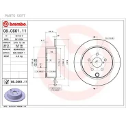 ���� ��������� ������ Subaru Forester (SJ_) 11/12- / Subaru Impreza Hatchback (GP_) 10/11- / Subar Brembo 08C66111 Brembo 08C66111 08C66111 ����