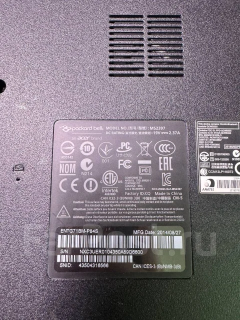 Packard Bell EasyNote ENTG71BM. WiFi: 1, Bluetooth: 1 ����