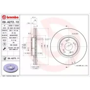 ���� ��������� (�������) Honda Accord 05-08 / Civic 00-09 Brembo 09. A272.11, �������� 09A27211 ����