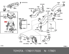 ������ ��������� Toyota Avensis Toyota 17801-17020 1780117020 ����