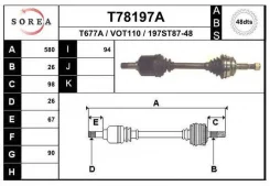 ��������� ��� (� ABS) volvo 850 ��������� (LW) / S70 ����� (P80_) / C70 I ���� / 850 (LS) EAI T78197A T78197A ����