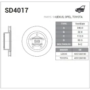 ���� ��������� Toyota Land Cruiser 200 4.7/4.5D 08 SD4017 Sangsin Brake SD4017 SD4017 ����