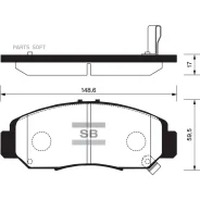 ������� ��������� Honda Civic 01-05/FR-V 1.7-2.2 05-/Stream 1.7/2.0 01- �������� SP2012 Sangsin Brake SP2012, ������ SP2012 ����