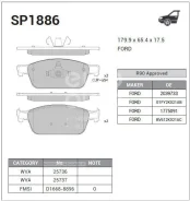 ������� ���������, �������� Sangsin Brake SP1886 SP1886 ����