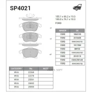 ������� �������� FORD Mondeo V 2015- SP4021 Sangsin Brake SP4021 SP4021 ����
