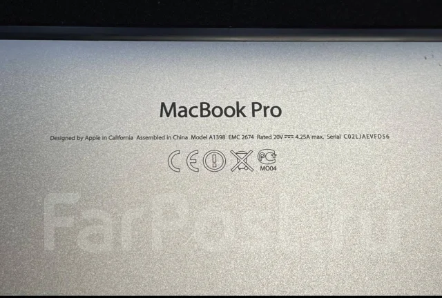 Apple MacBook Pro 15 2013 Late. 15.4", ��� 8 ��, ���� 512���, WiFi: 1, Bluetooth: 1, ����������� �� 4��. ����