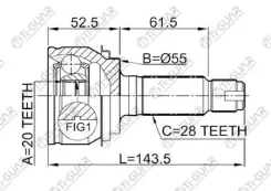 ���� ������ /�������� /TI-GUAR ��� Honda CR-V RE3, RE4 -2007 /20*55*28; TG-CVJ0086; 0310RER 42330SXSA01 CO1984 Hnrre Tiguar Tgcvj0086 TGCVJ0086 ����