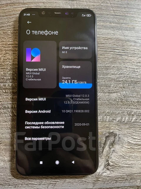 Xiaomi Mi8. �/�, 128 ��, ������, 4G LTE ����