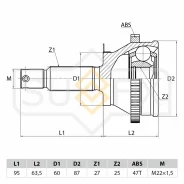 ���� Hyundai Sonata EF G4JP 2.0L Tagaz Trajet G6BA 2.7L C ABS 25/60/27 Sufix ST-1028 (CO3606A) ST1028 ����
