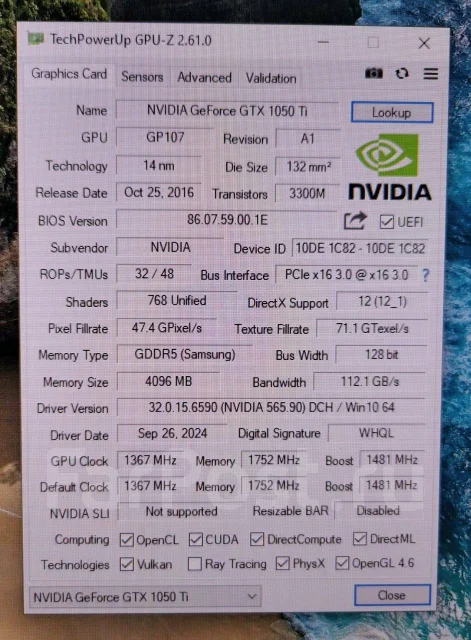 GeForce GTX 1050 Ti ����