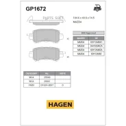 ������� ������ Mazda CX-3, CX-5 GP1672 Sangsin Brake GP1672 GP1672 ����