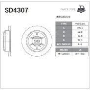 ���� ��������� ������ Mitsubishi Pajero III/IV SD4307 Sangsin Brake SD4307 SD4307 ����