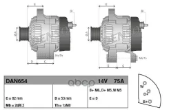 ��������� Heavy Duty 14V 85A Perkins 2871A302 / Perkins 2871A307 Denso ���. DAN654 DAN654 ����