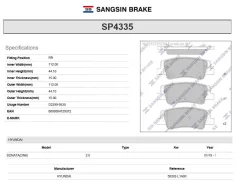 ������� ���������, ������ Sangsin Brake SP4335 SP4335 ����