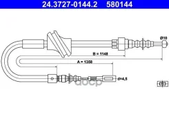 ���� ������� ������� (����) R AUDI 80 [B3] 1,6/1,6D-TD/1,9D 09/86-10/91 Ate ���. 24-3727-0144-2 Ate 24372701442 24372701442 ����