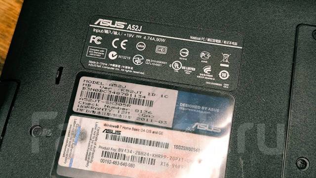 Asus. 15.6", 2,5����, ��� 3072 ��, ���� 180���, WiFi: 1, Bluetooth: 1, ����������� �� 1��. ����