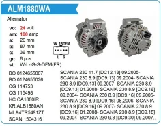 ��������� 24V 100A Scania 4 P/R/T ����� Krauf ALB1880WA ALB1880WA ����