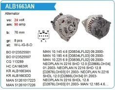 ��������� ���������� 28V/90�, Man TGA, Maz, Neoplan Krauf ALB1663AN ALB1663AN ����