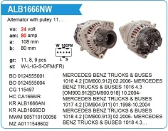 ���������. 28V/80A, Atego/Actros/Actros II/Axor/Bus Krauf ALB9666WA ALB9666WA ����
