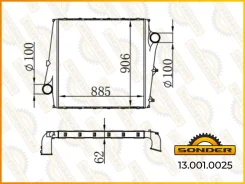 ���������� 885x906x63 (��������) Volvo FH12/16 ��. D12/16 380-500PS Sonder 130010025 130010025 ����