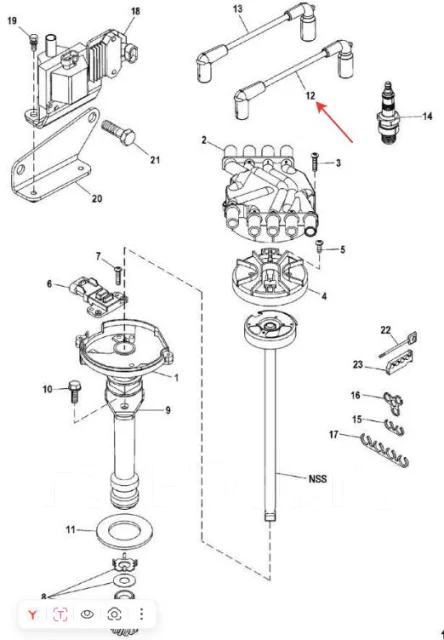 �������� �������������� �������� Mercruiser 5.0L 5.7L 6.2L 84-863656A1 V8 MPI � ���������� Delco HVS ������. ����