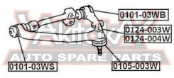 ����������� ��������� ��������� �������� ������ Toyota Hiace Truck LY101/LY151 1995-1996 ASVA 0101-03WS 010103WS ����