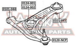 ����������� ��������� ������ �������� Toyota ECHO NCP10 1999-2005 ASVA 0101-044 0101044 ����