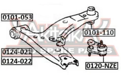 ����������� ��������� ������ �������� Toyota Corolla AE100 1991-2000 ASVA 0101-053 0101053 ����