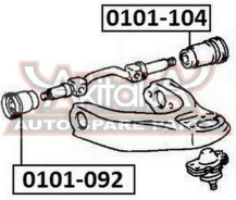 ����������� ��������� �������� ������ �������� Toyota Liteace CM70 1999-2004 ASVA 0101-092 0101092 ����