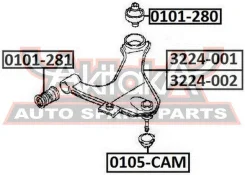 ����������� ��������� ������ �������� Toyota CAMI J100E/J102E/J122E 1999-2005 ASVA 0101-281 0101281 ����