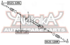 ���������� ������� 0121-120R* ASVA ������ Toyota Corolla RUNX/Allex NZE121 01-06 / Belta NCP96 05- / Corolla AXIO/Fielder NZE141 06- / ISIS ANM10 04...