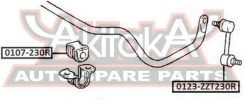 ���� ������������� ������ Toyota Celica ZZT230 1999-2006 ASVA 0123-ZZT230R 0123ZZT230R ����