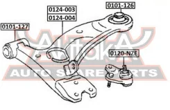 ����� �������� ����� Toyota Toyota : RAV 4 2000- ASVA 0124-004 0124004 ����