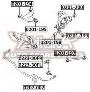 ����������� ������ ���������� ���� Nissan Murano Z50 2002-2008 ASVA 0201-197 0201197 ����