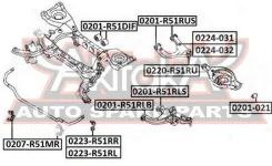 ����������� ������� ������� ������ �������� Nissan Pathfinder R51 ASVA 0201-R51RLB 0201R51RLB ����