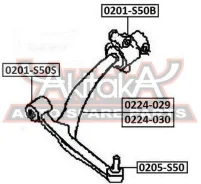 ����������� ��������� ������ �������� Infiniti FX35 S50 2003-2008 ASVA 0201-S50S 0201S50S ����