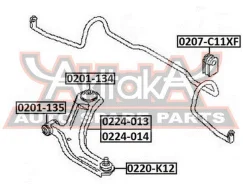 ����� �������� ������ 18�� Nissan Nissan : Micra March K12 2002- ASVA 0224-013 0224013 ����