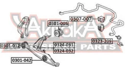 ����������� ��������� ������� ������ ������� Honda Civic EJ 1993-2001 ASVA 0301-042 0301042 ����