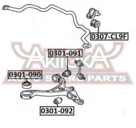 ����������� ��������� ������� ������ Honda Accord CL/CN/CM 2002- ASVA 0301-090 0301090 ����